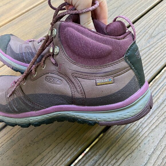 Keen Terradora Leather Mid Waterproof Boot Women's 7.5 Color Purple - Picture 6 of 10